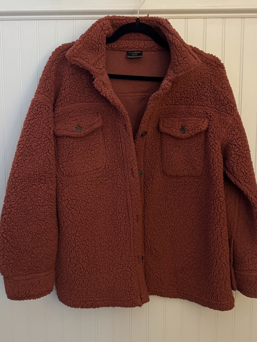 32 Degree Fleece Shirt Jacket in Rust Brown M/L
